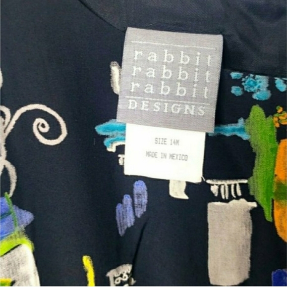 Vintage | Rabbit Designs abstract floral sheath dress 14 - Picture 4 of 6